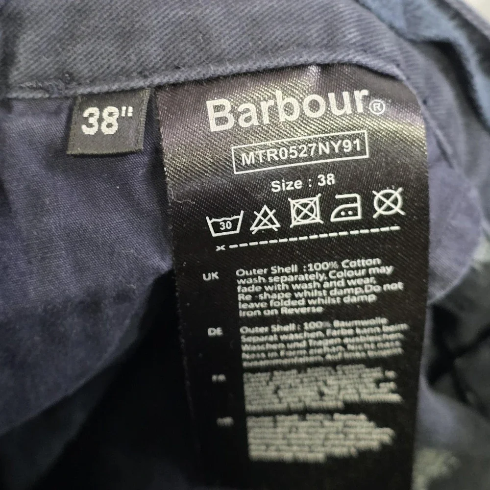 Barbour Shorts Mens 38 Blue Chino Embroidered Bug Animal Print 11‎ Inseam Cotton